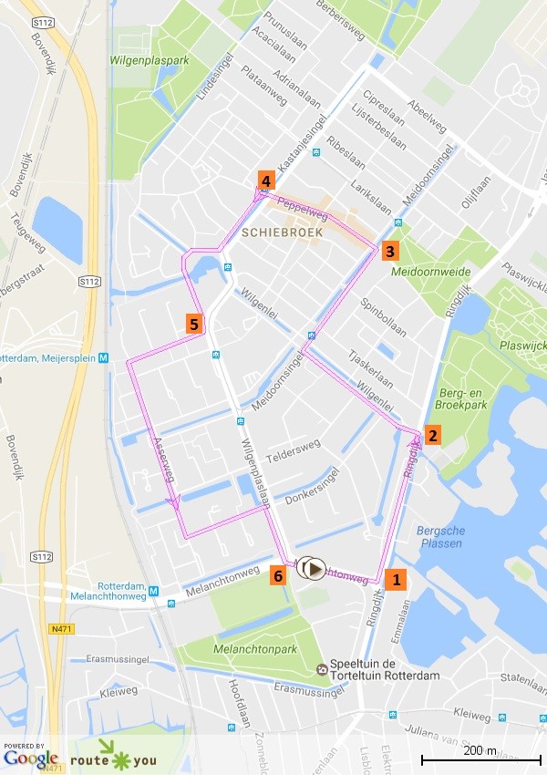 Route Rotterdam Schiebroek