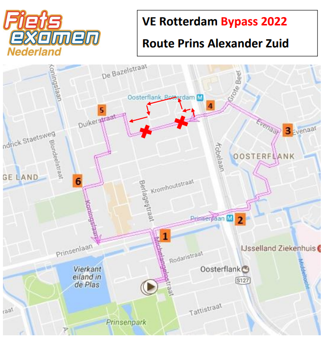 Route Rotterdam Prins Alexander Zuid